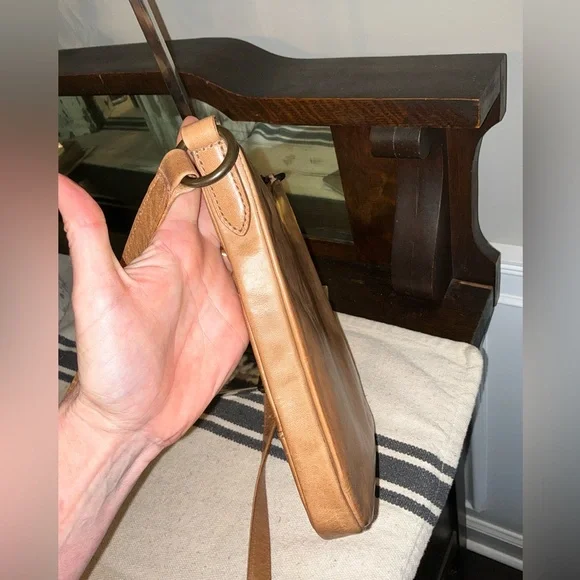 NWOT Frye Leather Melissa Sling Crossbody Beige Brown Retail $198 - Picture 7 of 12